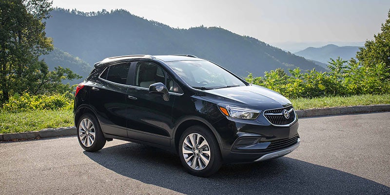Black 2021 Buick Encore right angled view